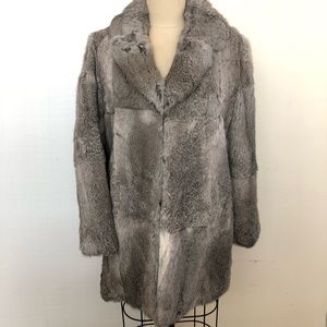 Super Soft Light Grey Rabbit Fur Coat✨